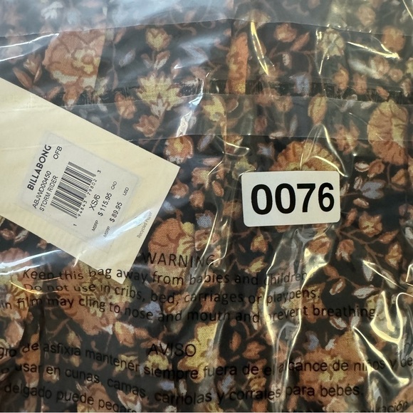 Billabong Stormy Night Fall Floral Boho Midi Cotton Gauze Floaty Long Sleeve - Picture 11 of 11